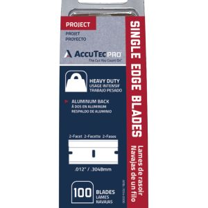 100 ACCUTEC PRO SINGLE EDGE BLADES END NOTCH 0.012" THICK