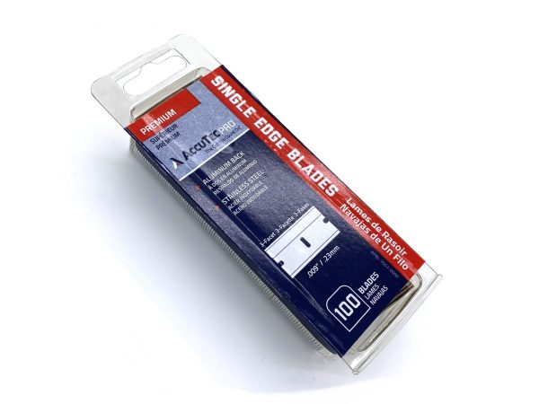 100 ACCUTEC PRO GEM SINGLE EDGE STAINLESS STEEL BLADE 0.009" THK