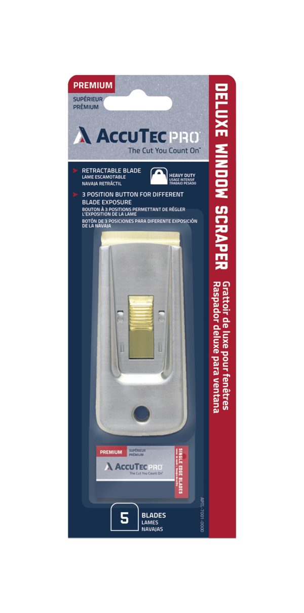 ACCUTEC PRO DELUXE SCRAPER SET c/w 5 SPARE BLADES
